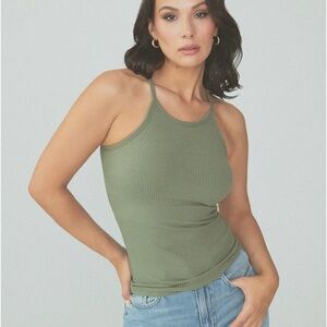 Klassy Network Olive Green Tank Top
